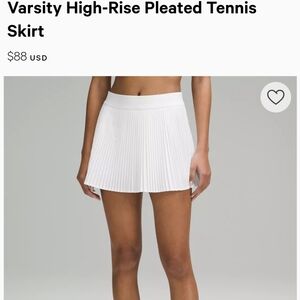 Lululemon Varsity HR Pleated Tennis Skirt